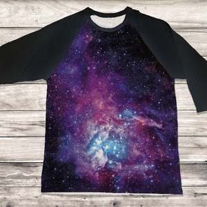 Galaxy Shirt_3/4 Sleeve Raglan shirt_Choose unserem Design oder reichen Sie Ihr eigenes Bild ein
