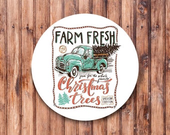 Retro Christmas Tree Wreath Sign