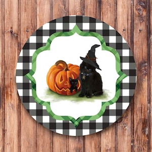Black Cat Wreath Sign