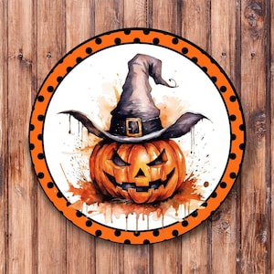 Pumpkin Witch Wreath Sign