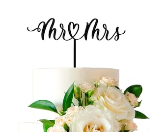 Mr. and Mrs. Acrylic Cake Topper