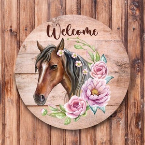 Welcome Horse Wreath Sign