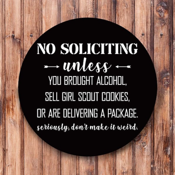 No Soliciting Wreath Sign