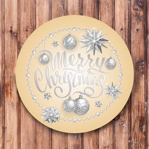 Merry Christmas_Gold_and_Silver_Wreath Sign