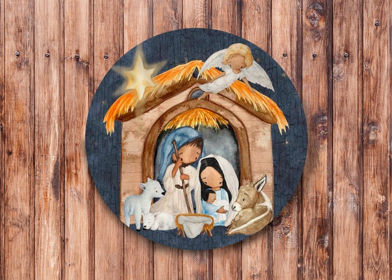 Primative Nativity Primitive Nativity Wreath Sign - Etsy