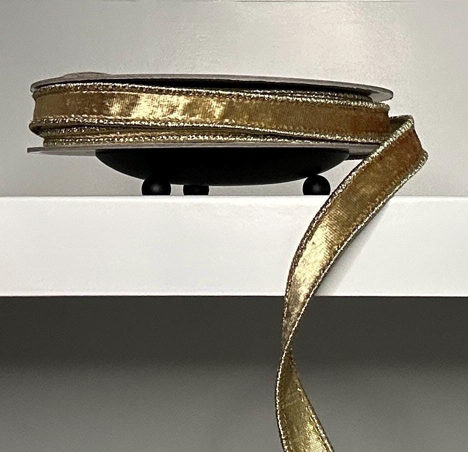 Farrisilk Flashy Velvet Gold Ribbon -.75" wide wired ribbon