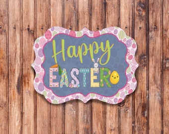 Happy Easter Benelux Shaped Wreath Sign