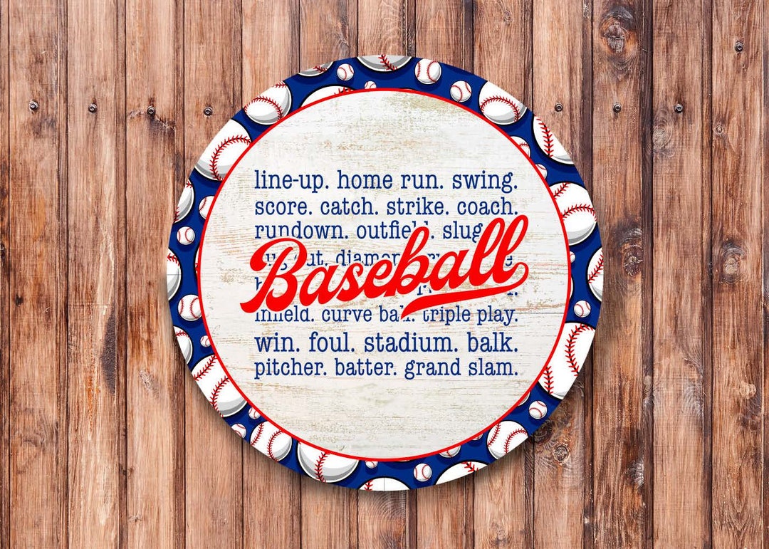 Baseball Words Wreath Sign - Etsy