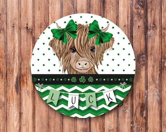Highland Cow Glückskranz Schild