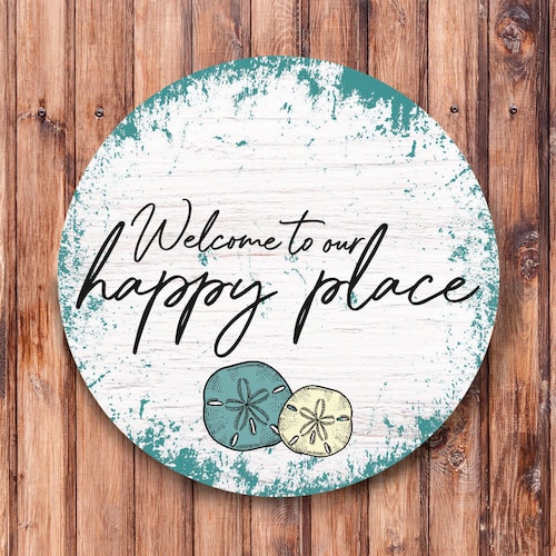 to Our Happy Place Wreath Sign Etsy