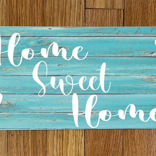 Home Sweet Home_Teal wood _Wreath Sign