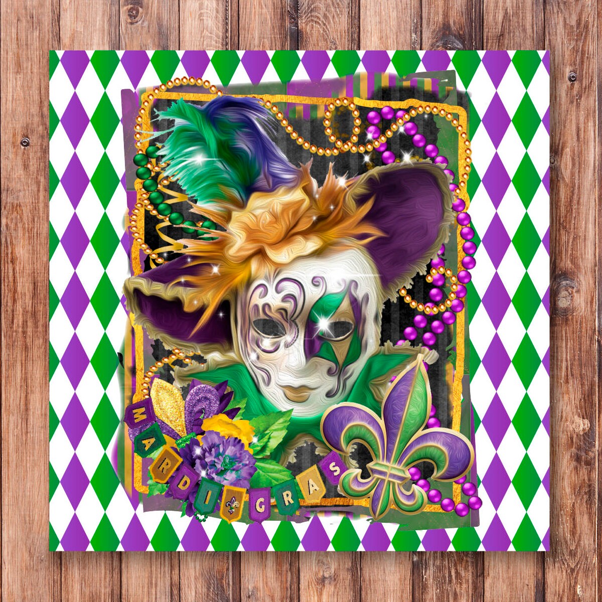 2.5 2-in-1 Metallic/Mesh w/Tinsel: Mardi Gras - RGC8044