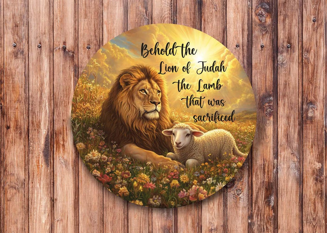 Behold the Lion Wreath Sign - Etsy