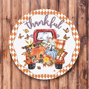 Thankful Fall Truck  Wreath Sign
