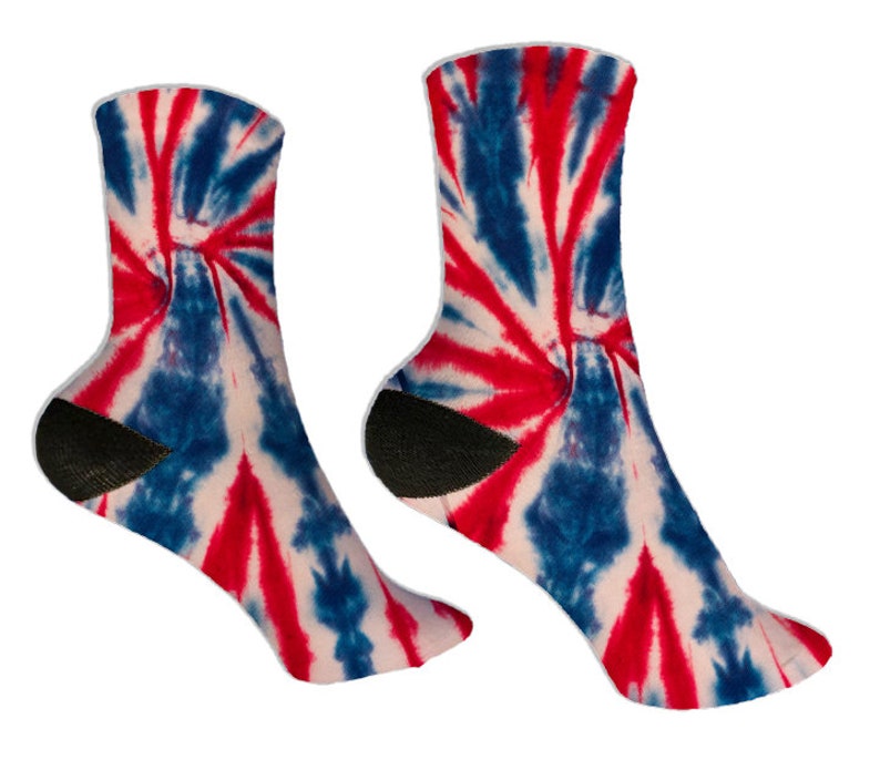 Red White & Blue Tie Dye Socks Etsy