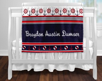 Maritime, personalisierte Babydecke, hüllen Sie Ihre Kleinen stilvoll ein