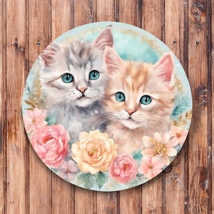 Kitten Couple Wreath Sign