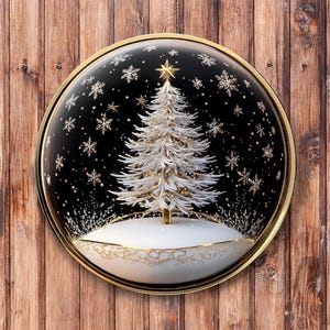 Black and Gold Tree Wreath Sign