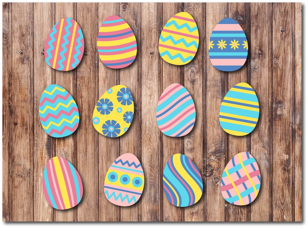 Set of 12 Hardboard Easter Eggs Etsy