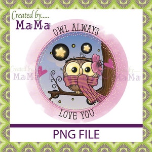 PNG File_Owl Always Love You Wreath Sign, Wreath Accessory, Sublimation file