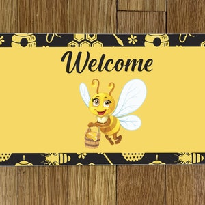 Welcome Bee Wreath Sign