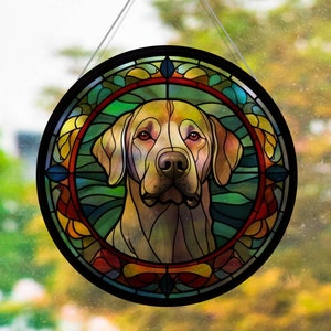 Faux Stained Glass Labrador Acrylic Suncatcher