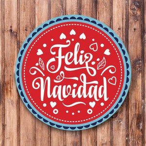 Feliz Navidad Hearts Wreath Sign