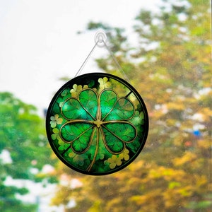 Faux Stained Glass Shamrock Acrylic Suncatcher