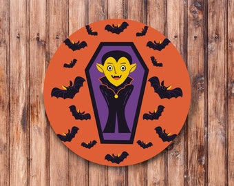 Vampire and Bats Wreath Sign