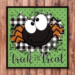 Spider Trick or Treat Wreath Sign