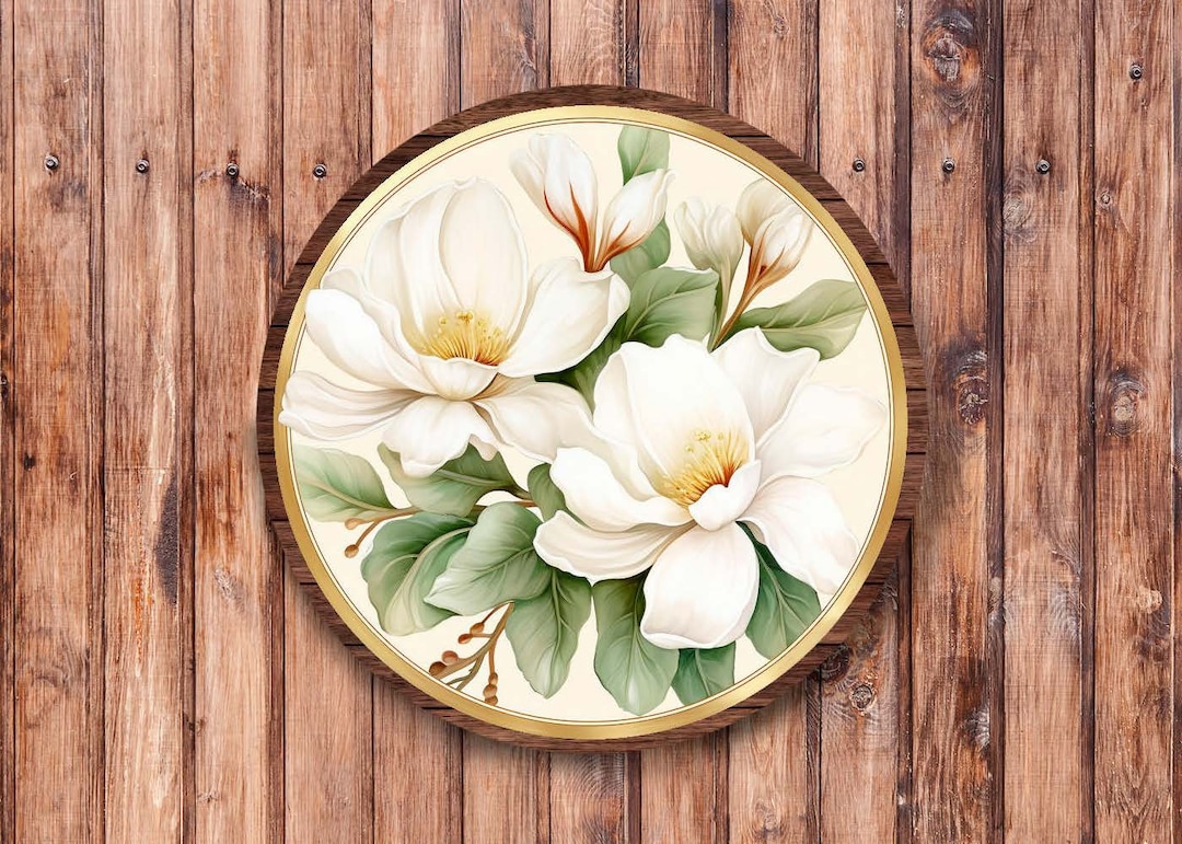 Magnolia Flower Wreath Sign - Etsy