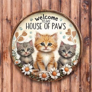Welcome to My House of Paws Wreath Sign