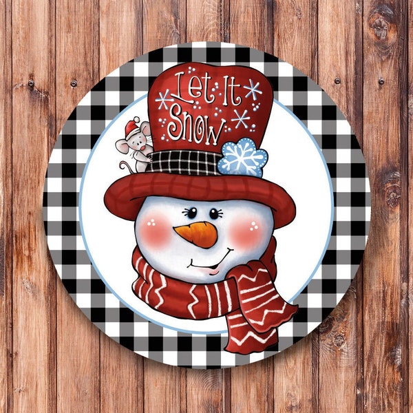 Snowman Let it Snow Wreath Sign