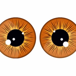 Puede incluir: Primer plano de dos ojos marrones con pupilas negras y reflejos blancos.