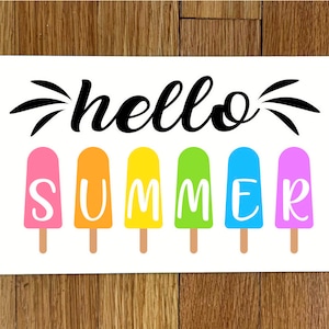 Hello Summer Popsicles Wreath Sign