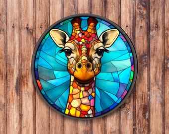 Faux Stained Glass Giraffe Wreath Sign