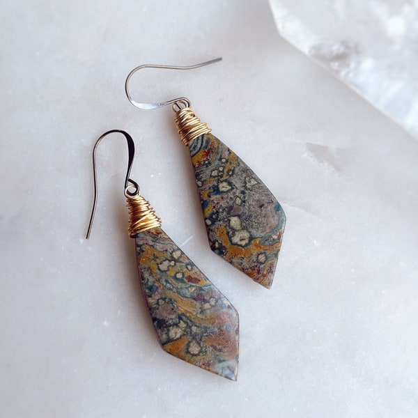 Santangelo Bad Orb Earring in Sand Jasper