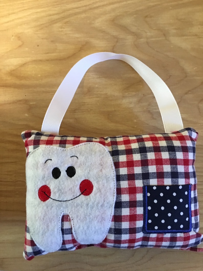 Tooth fairy pillows personalized plaid patriotic