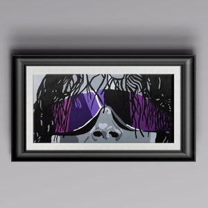 BRET the HITMAN HART - &quot;Hitman&quot; holographic print of original painting - 2 Sizes