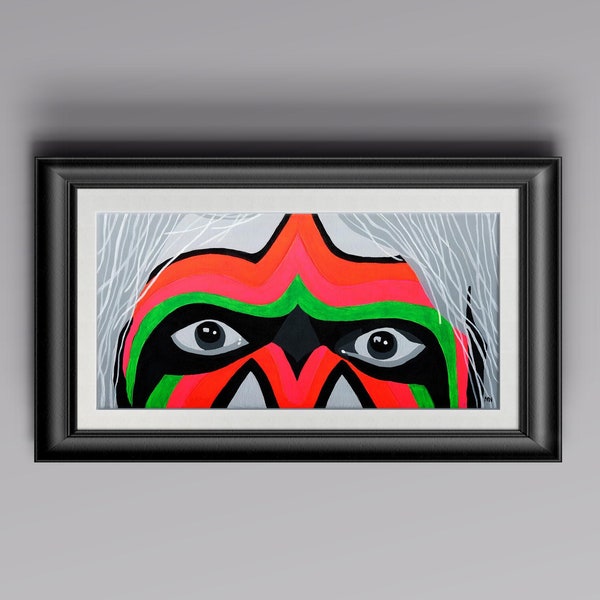 Warrior - THE ULTIMATE WARRIOR - holographic print of original painting - 2 Sizes