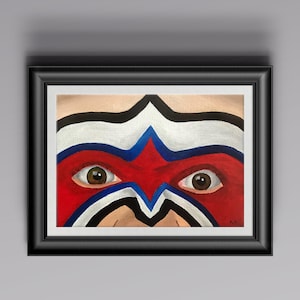 ULTIMATE AMERICA - The Ultimate Warrior - 5&quot; x 7&quot; Original Acrylic Painting