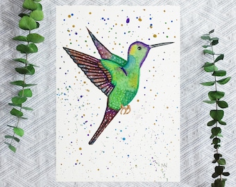 Hummingbird - Print of Watercolor Painting — 5" x 7"