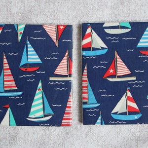 Nautical Sailboat Handmade Ceramic Coasters - Set of 2 - Repurposed Coaster - Home Decor - Hot and Cold Use