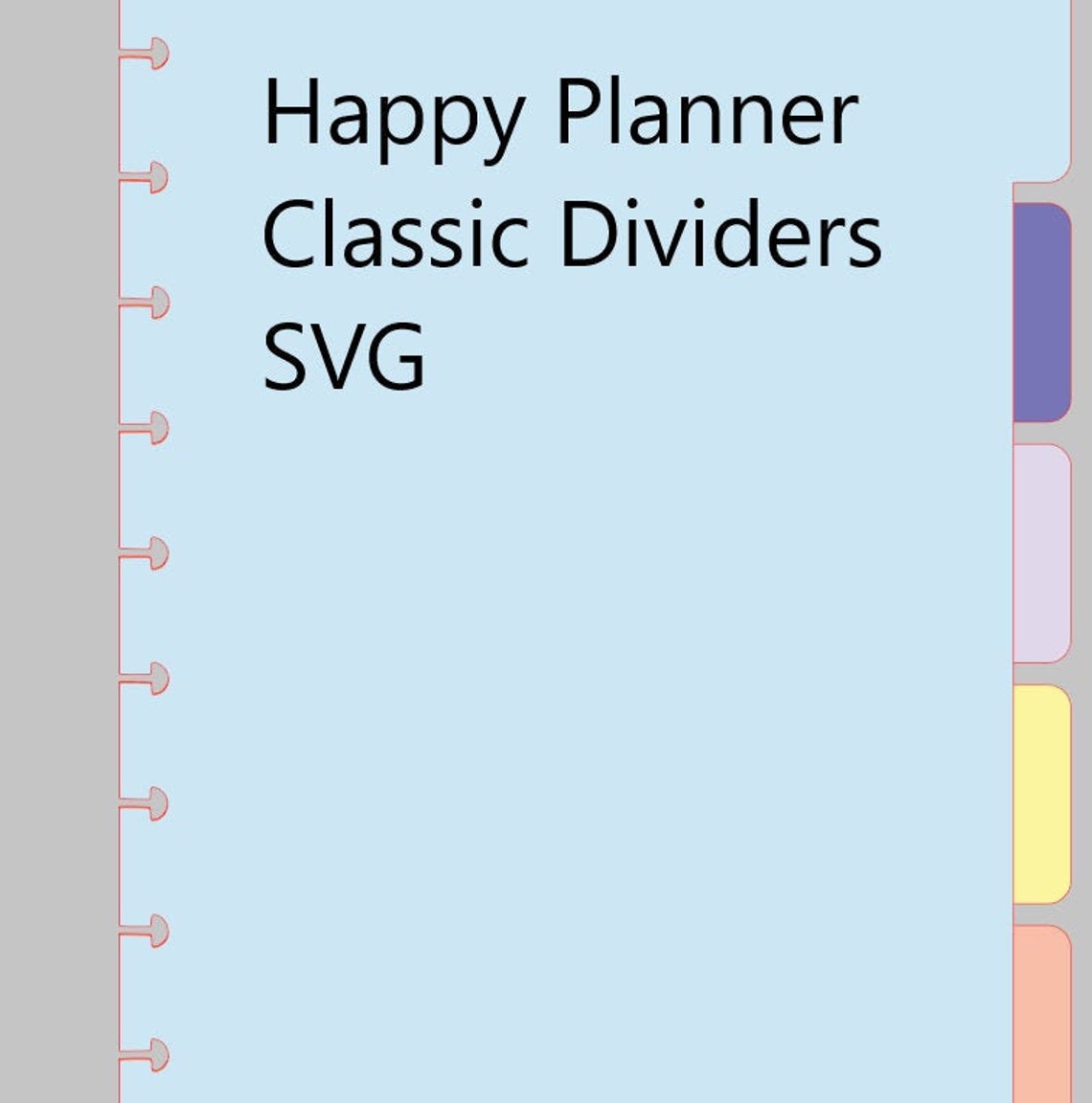Happy Planner Classic Divider SVG for Silhouette/Cricut Etsy