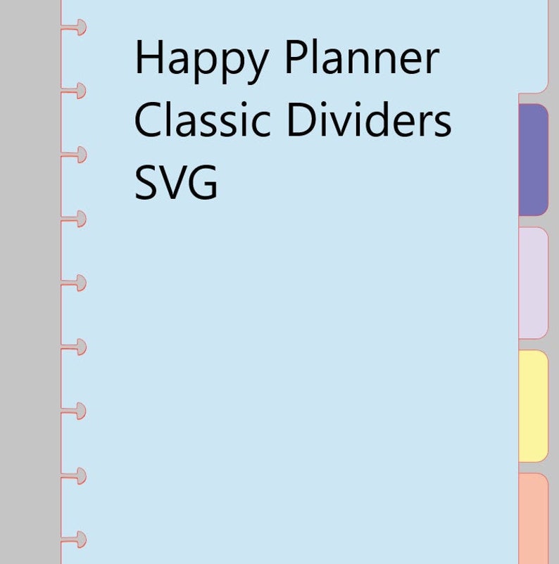 Happy Planner Classic Divider SVG for Silhouette/cricut Etsy