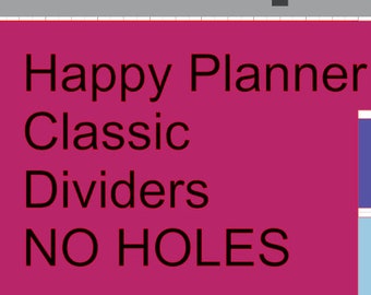 Happy Planner Classic Sized Dividers No Holes SVG for Silhouette/Cricut