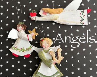 Angel Ornaments -“I’ve Got The Star”Angel Ornament,TipToe Ornament,With Harp Ornament,Baby Angel Ornament,Literary Angel Ornament