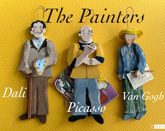 The Painters.      Salvadore Dali and Pablo Picasso joining the Well Known Vincent Van Gogh! Each figure is 28 dollars