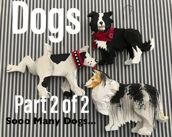 Dogs Ornaments-BorderCollieOrnament,BlueMerlCollieOrnament,GreatDaneOrnament,BlackLab,ChocLab Ornament,Scottie,Westie French&EnglishBulldog