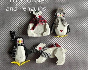 Polar Bears & Penguin Ornaments *28 Dollars Each